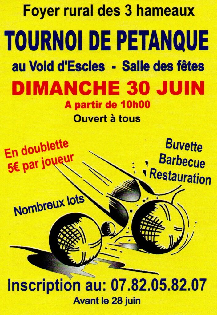 TOURNOI DE PETANQUE